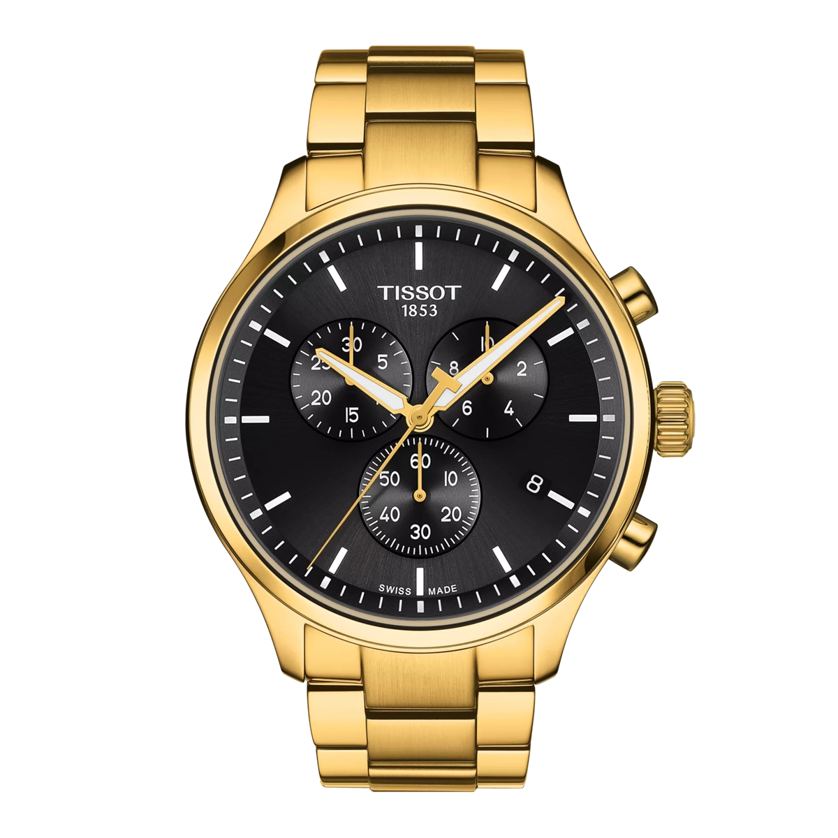 Tissot Chrono XL Classic Yellow Gold PVD Black Dial 45mm Quartz