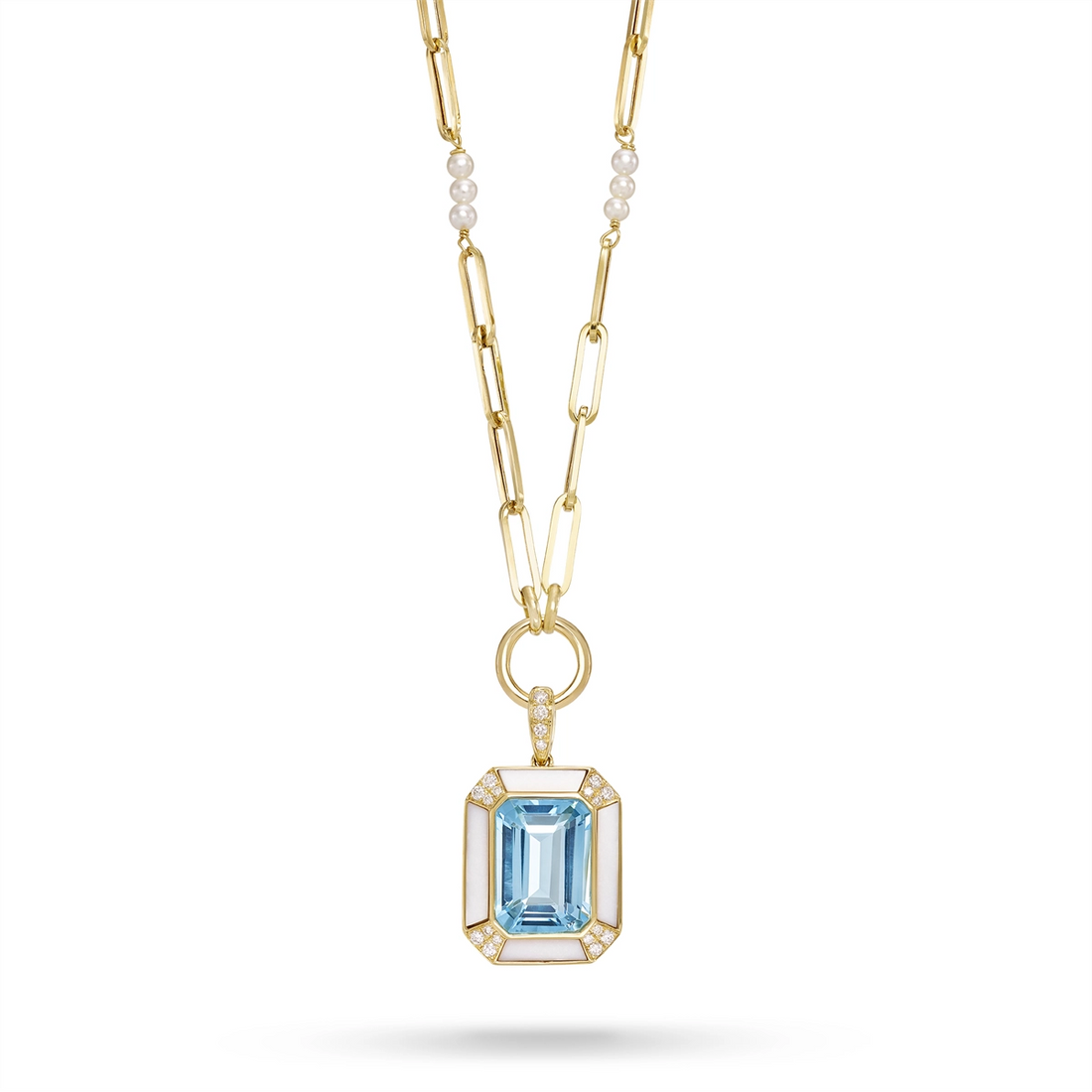 Doves Pendants in Yellow Gold containing Blue topaz , Other, Multi-gemstone, Diamond P8897WABT
