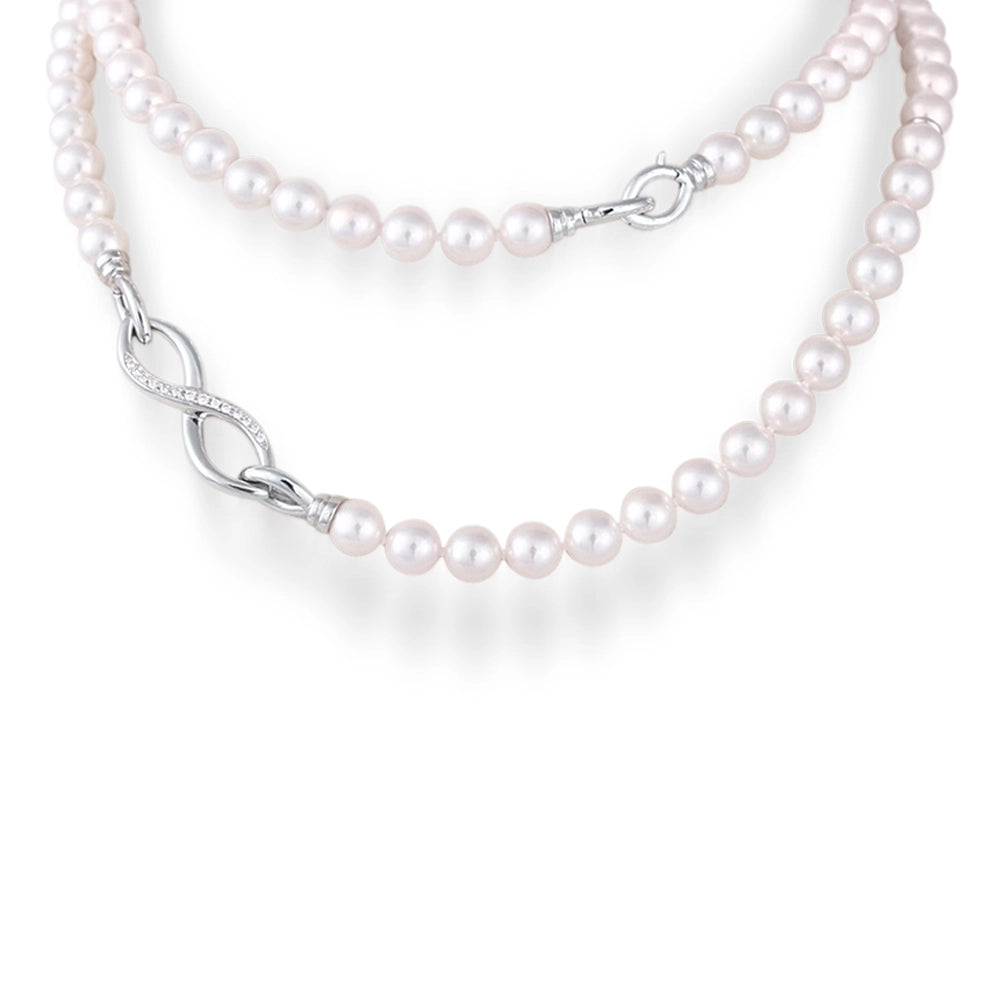 Mikimoto Necklaces in White Gold containing Multi-gemstone, Diamond, Pearl MNQ10021ADXW