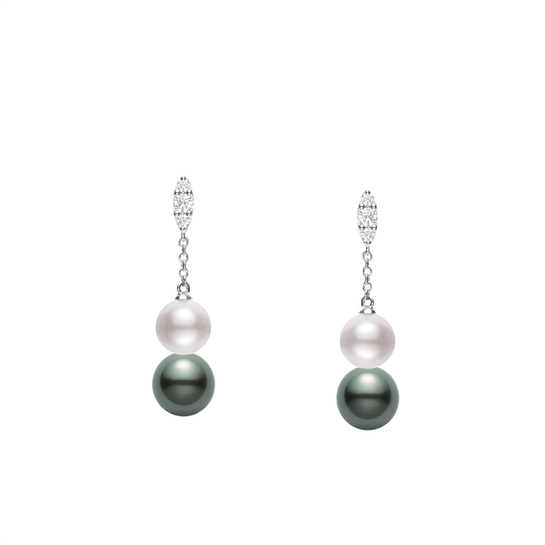 Mikimoto Earrings in White Gold containing Multi-gemstone, Diamond, Pearl MEA10330ZDXWV002