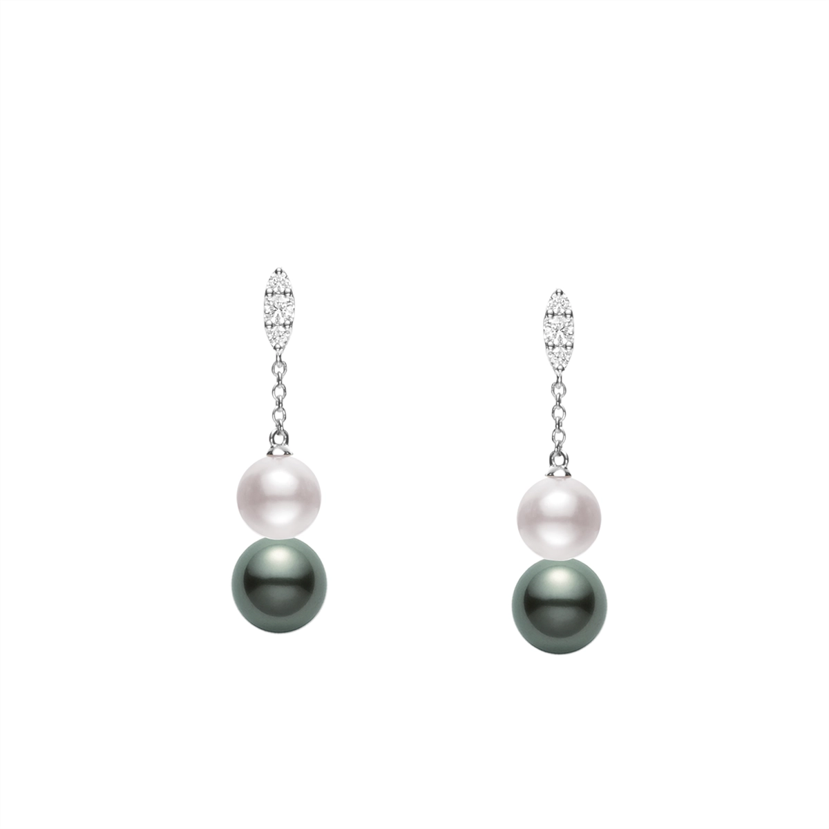 Mikimoto Earrings in White Gold containing Multi-gemstone, Diamond, Pearl MEA10330ZDXWV002