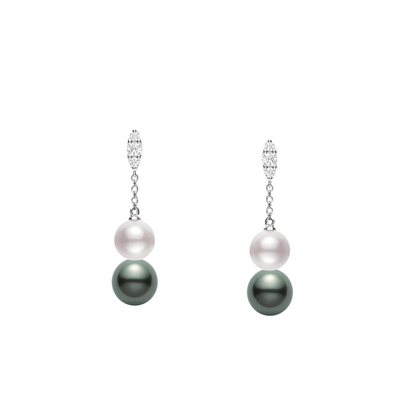 Mikimoto Earrings in White Gold containing Multi-gemstone, Diamond, Pearl MEA10330ZDXWV002