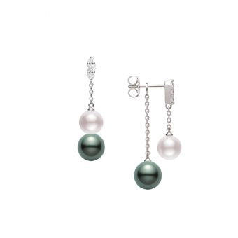 Mikimoto Earrings in White Gold containing Multi-gemstone, Diamond, Pearl MEA10330ZDXWV002