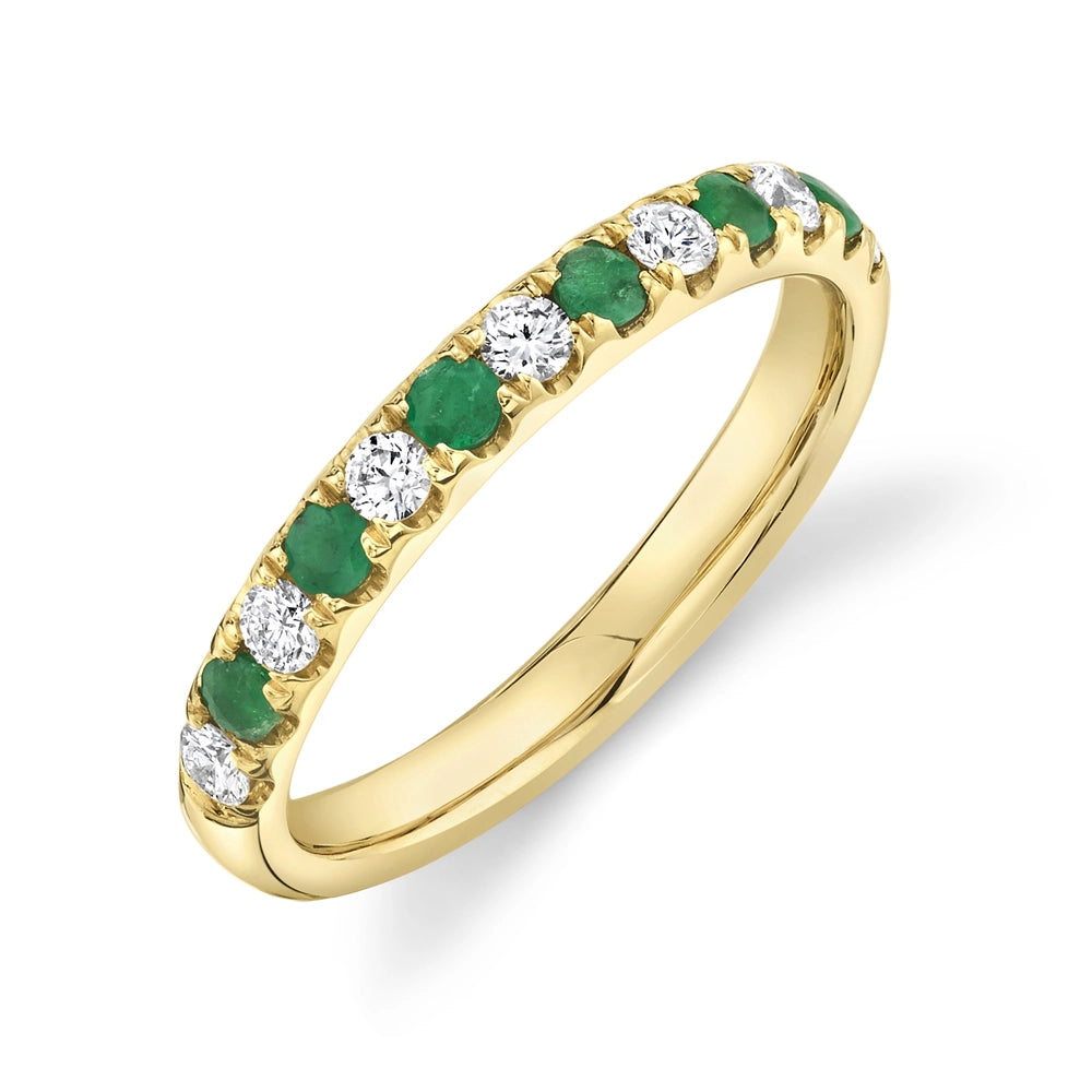 Wedding Bands Wedding Rings in Yellow Gold containing Multi-gemstone, Diamond, Emerald 411899