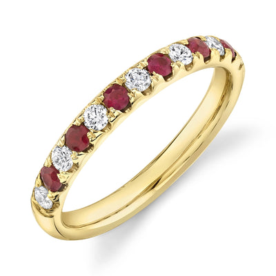 Wedding Bands Rings in Yellow Gold containing Multi-gemstone, Diamond, Ruby 411900
