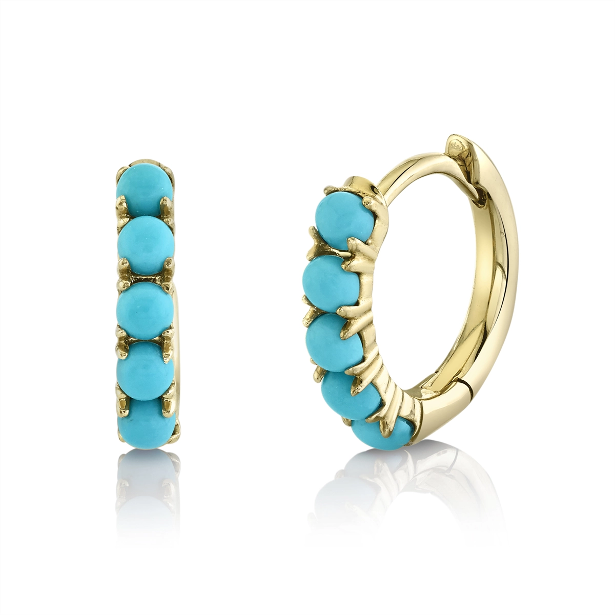 Earrings Earrings in Yellow Gold containing Turquoise 411918