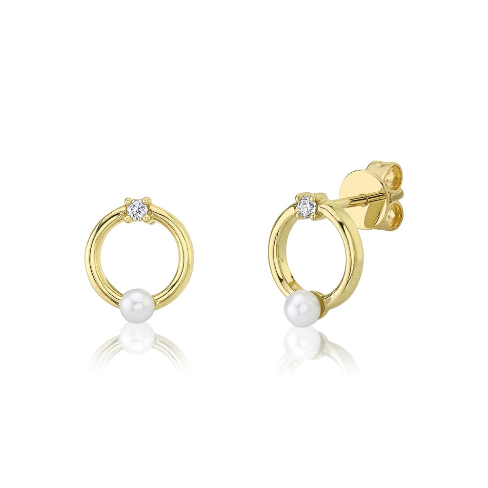Earrings Earrings in Yellow Gold containing Multi-gemstone, Diamond, Pearl 412043