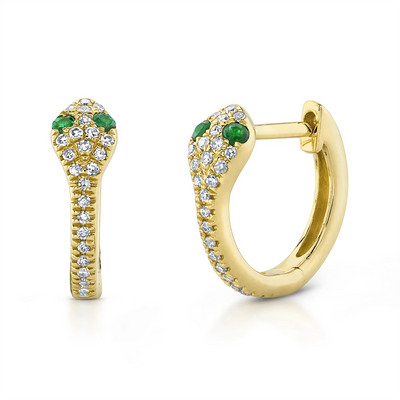 csv_image Earrings Earring in Yellow Gold containing Multi-gemstone, Diamond, Emerald 412108