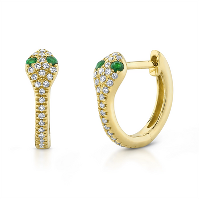 Earrings Earrings in Yellow Gold containing Multi-gemstone, Diamond, Emerald 412108