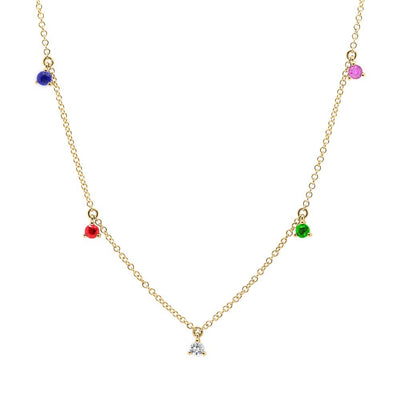 Necklaces Necklaces in Yellow Gold containing Other, Multi-gemstone, Diamond 412112
