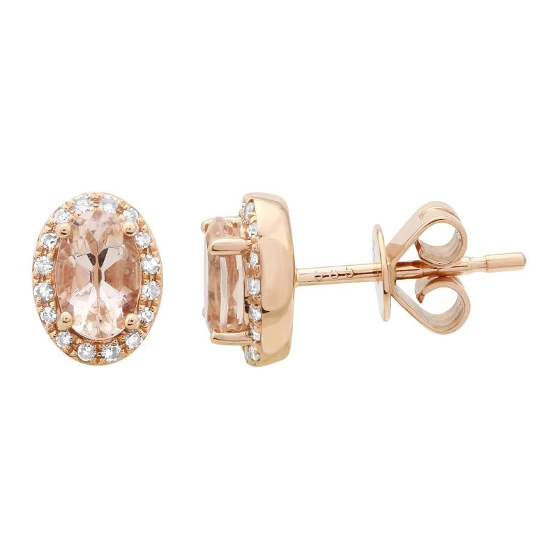 Earrings Earrings in Rose Gold containing Multi-gemstone, Diamond, Morganite 412242