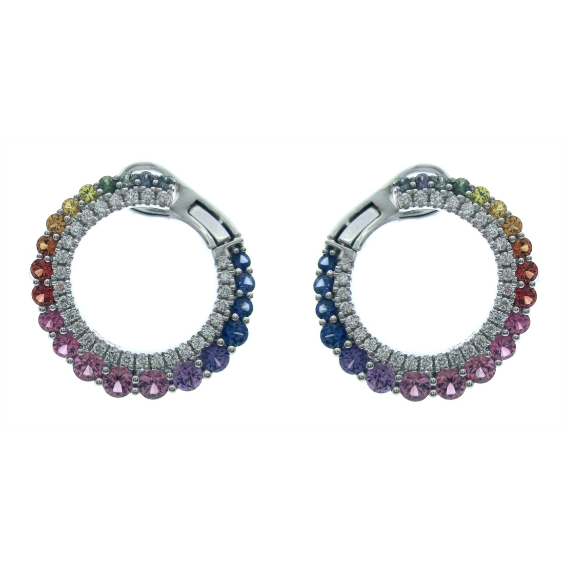 Earrings Earrings in White Gold containing Other, Multi-gemstone, Diamond, Sapphire 412611