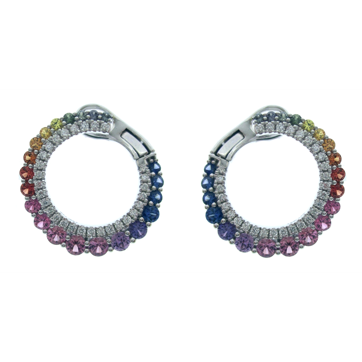 Earrings Earrings in White Gold containing Other, Multi-gemstone, Diamond, Sapphire 412611