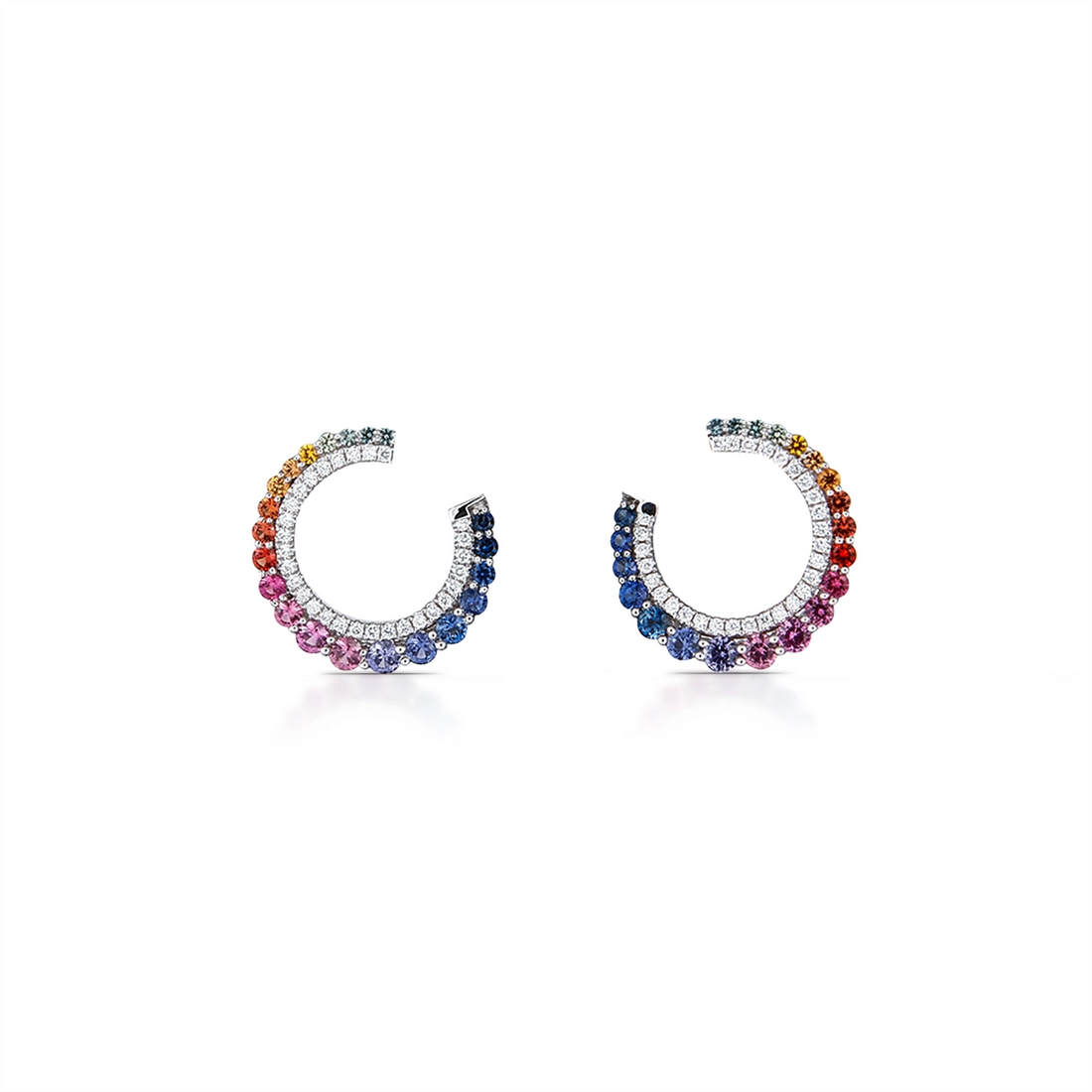 Earrings Earrings in White Gold containing Other, Multi-gemstone, Diamond, Sapphire 412611