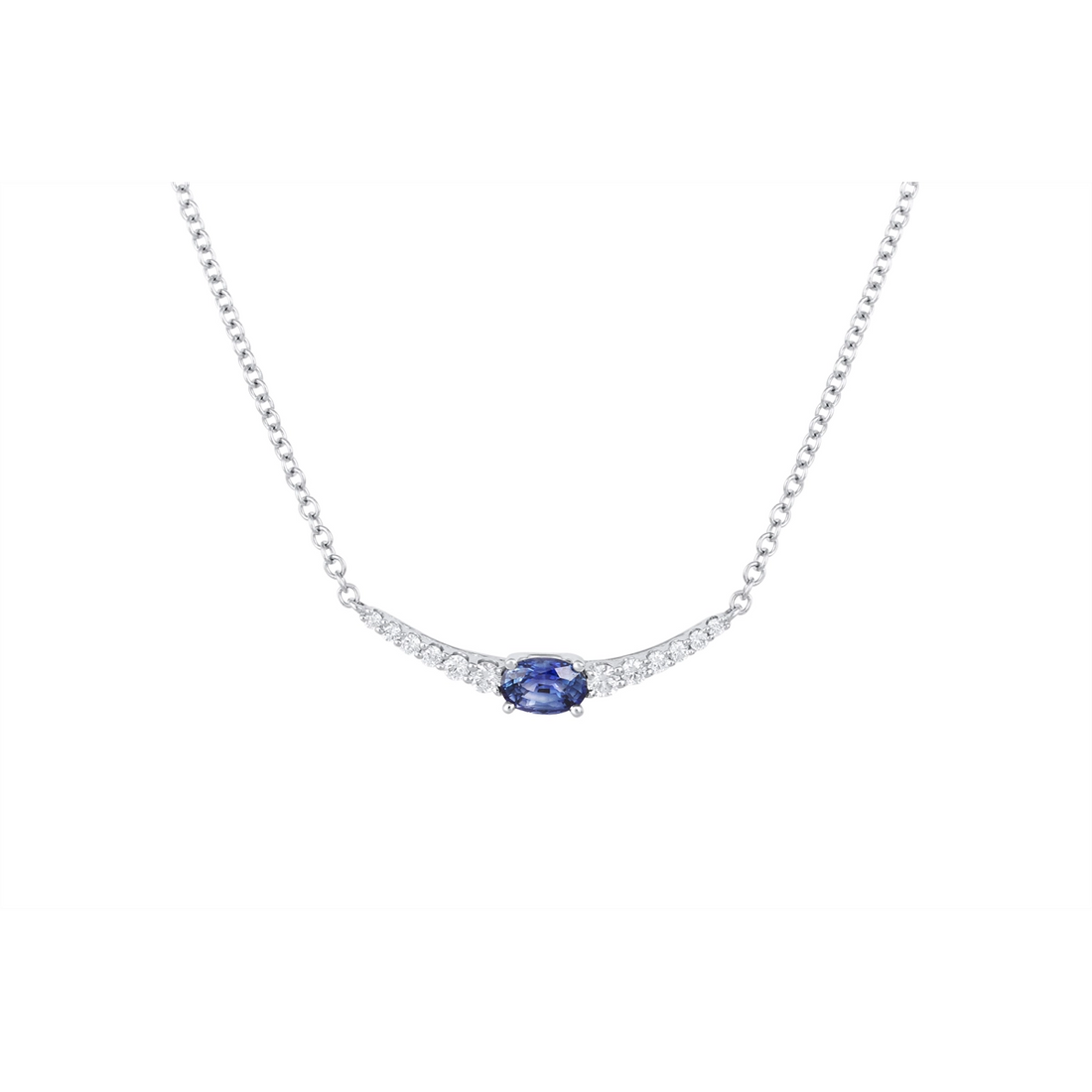 Necklaces Necklaces in White Gold containing Multi-gemstone, Diamond, Sapphire 412626