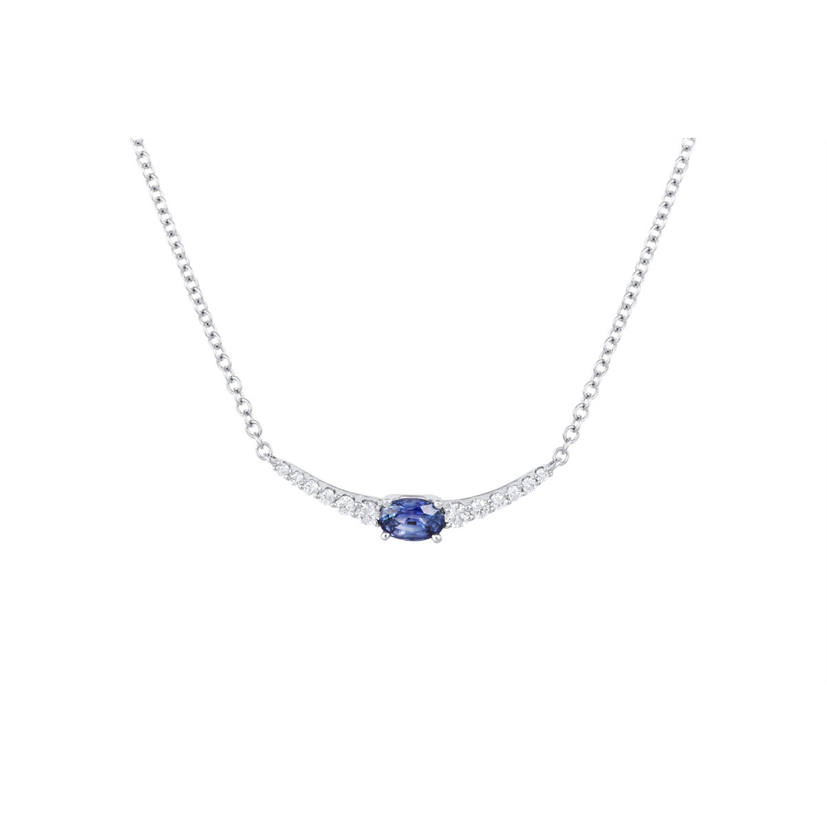 Necklaces Necklaces in White Gold containing Multi-gemstone, Diamond, Sapphire 412626