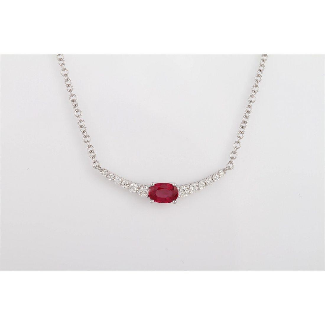 Necklaces Necklaces in White Gold containing Multi-gemstone, Diamond, Ruby 412628