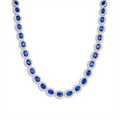 Necklaces Necklaces in White Gold containing Multi-gemstone, Diamond, Sapphire 412630