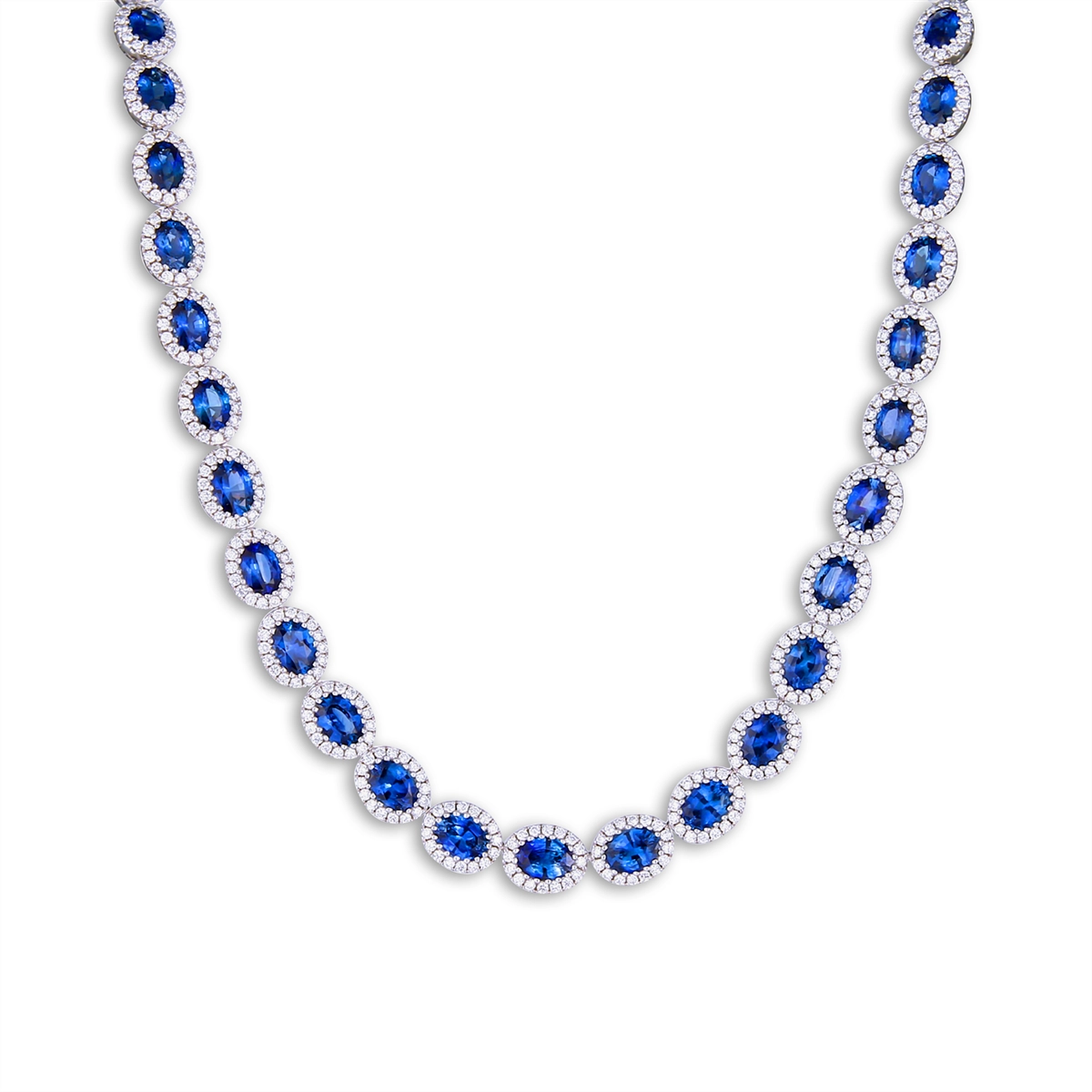 Necklaces Necklaces in White Gold containing Multi-gemstone, Diamond, Sapphire 412630