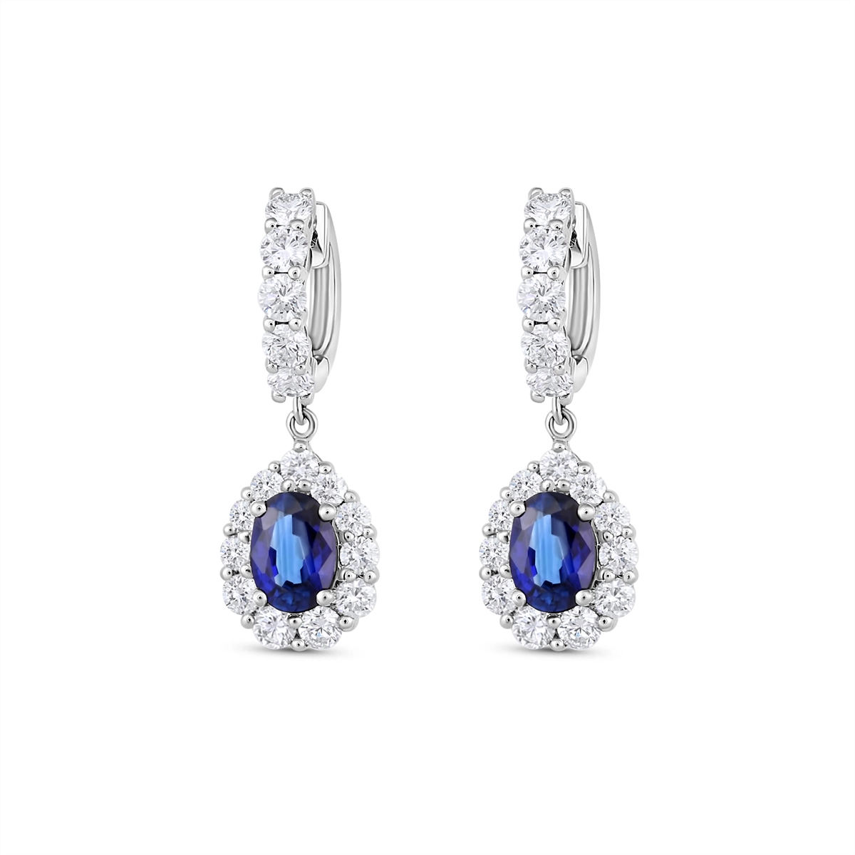Earrings Earrings in White Gold containing Multi-gemstone, Diamond, Sapphire 413961