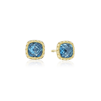 Tacori Earrings in Yellow Gold containing London blue topaz SE25633FY
