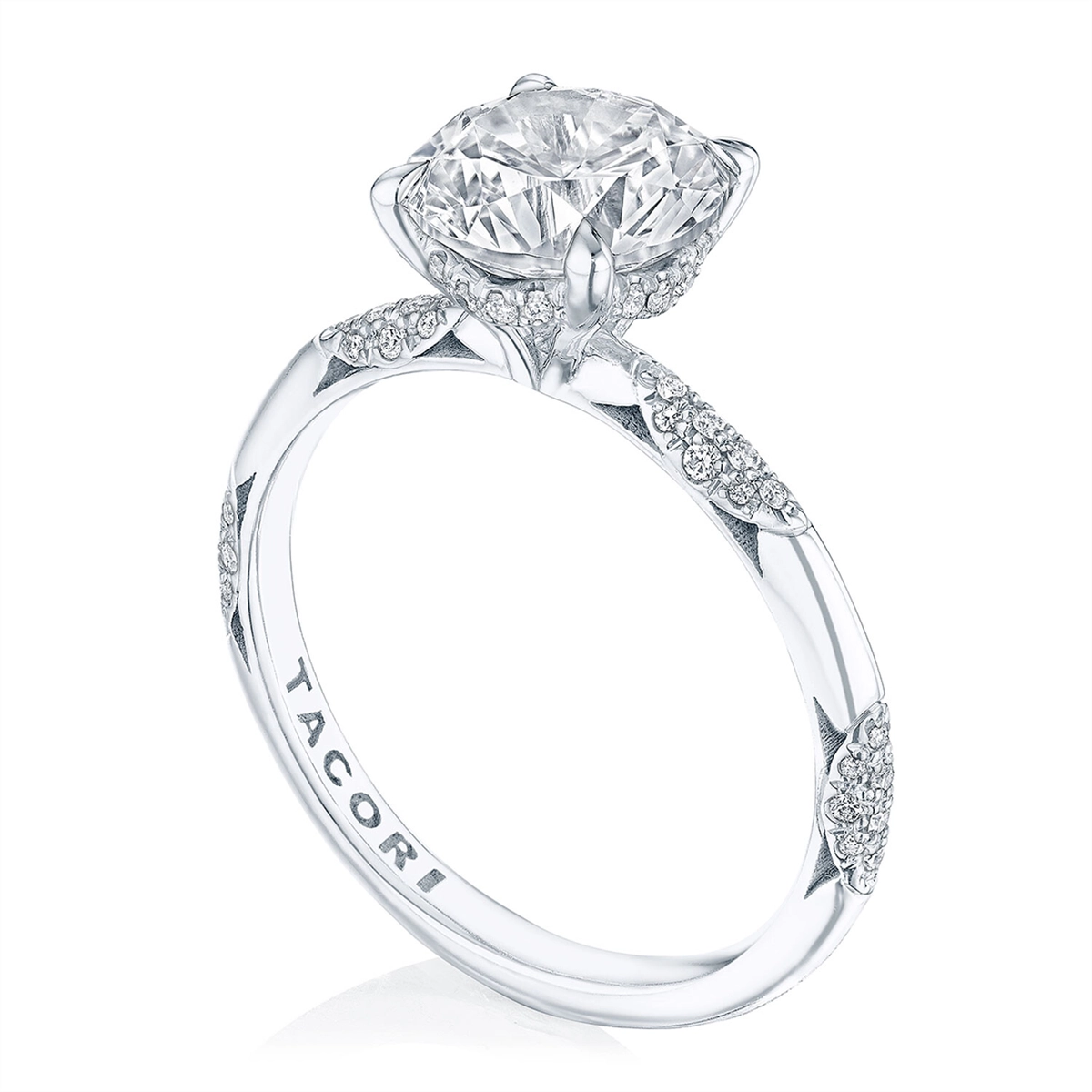 Tacori Engagement Rings in White Gold containing Diamond HT 2582 RD 7 W