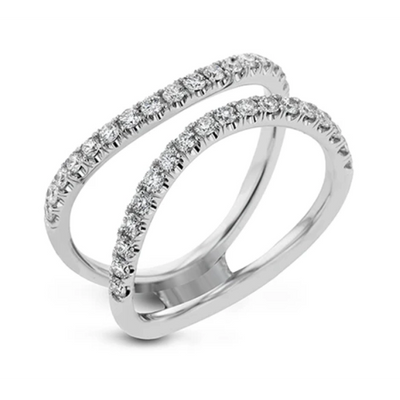 Simon G Rings in Platinum/Palladium containing Diamond LR1083-GUARD-PT