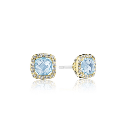 Tacori Earrings in Yellow Gold containing Blue topaz , Multi-gemstone, Diamond SE244Y02