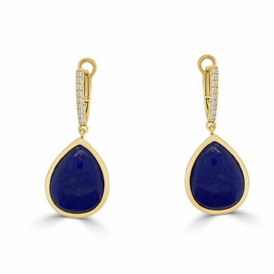 Frederic Sage Earrings in Yellow Gold containing Lapis, Multi-gemstone, Diamond EJ214L-4-YLAP
