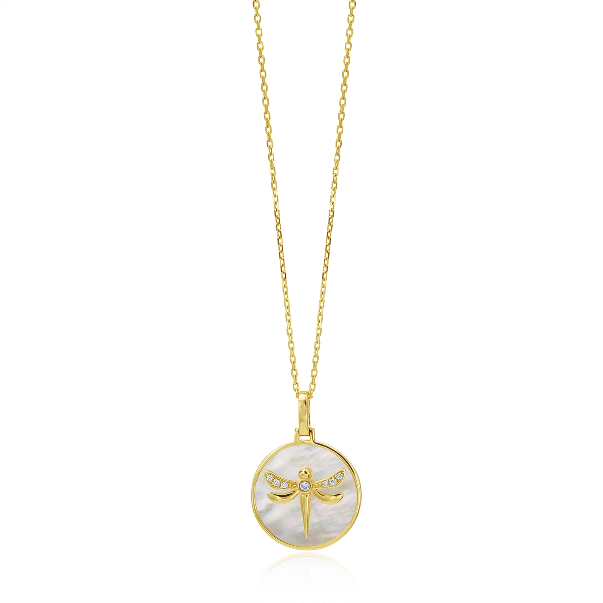 Frederic Sage Necklaces in Yellow Gold containing Mother of pearl, Multi-gemstone, Diamond P3075W-PB-4YWM