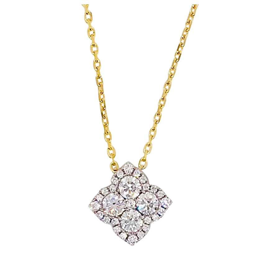 Frederic Sage Necklaces in Mixed Metals containing Diamond P3539-4-YW