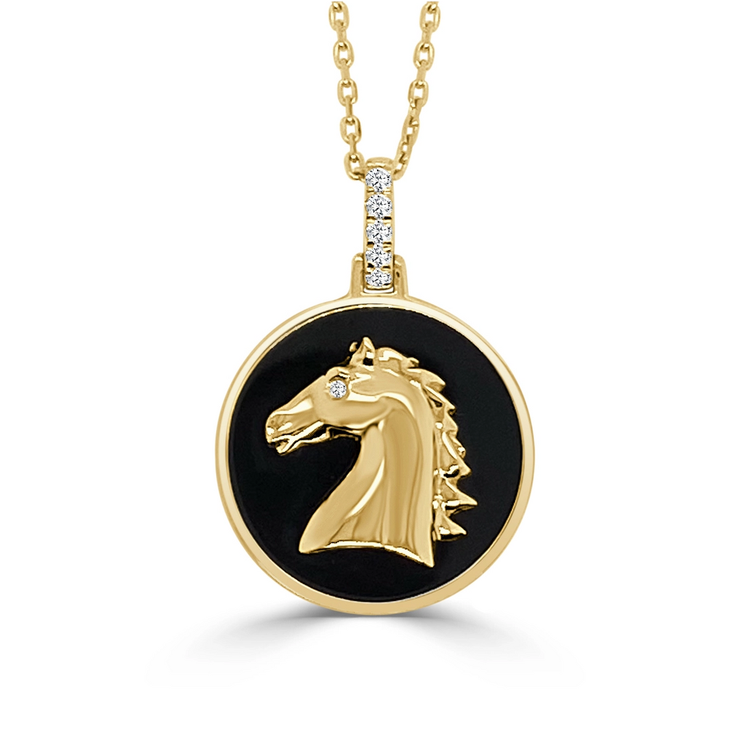 Frederic Sage Necklaces in Yellow Gold containing Black onyx, Multi-gemstone, Diamond P3803X-DB-4YONX