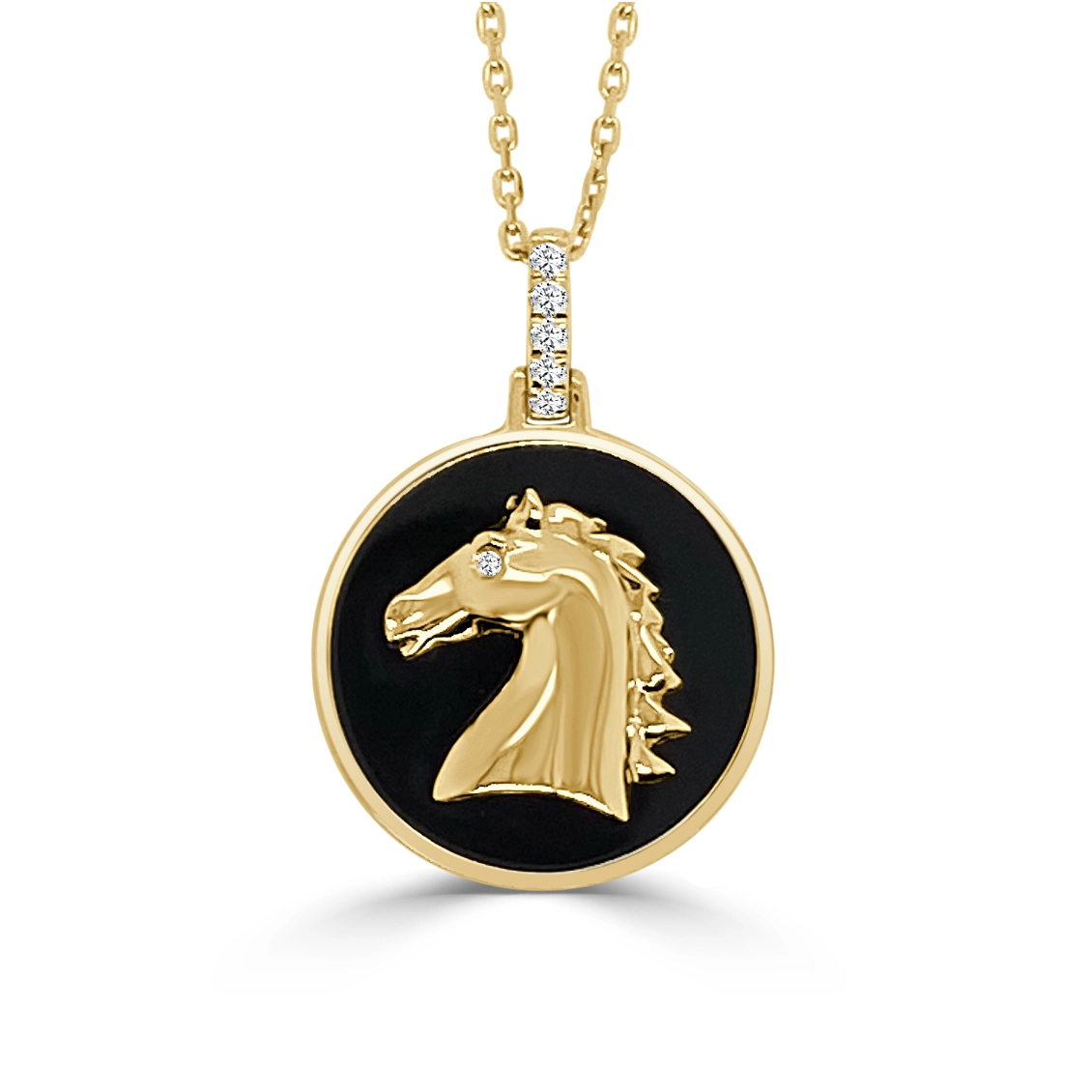 csv_image Frederic Sage Necklace in Yellow Gold containing Black onyx, Multi-gemstone, Diamond P3803X-DB-4YONX
