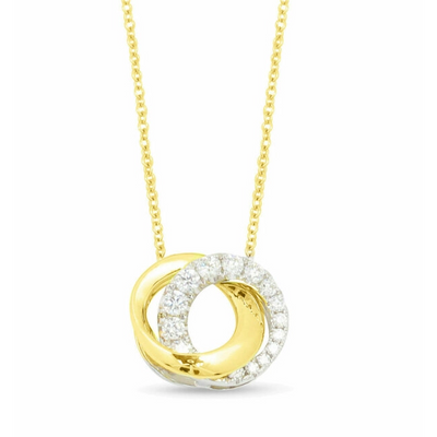 Frederic Sage Necklaces in Mixed Metals containing Diamond P3402-4-YCYW