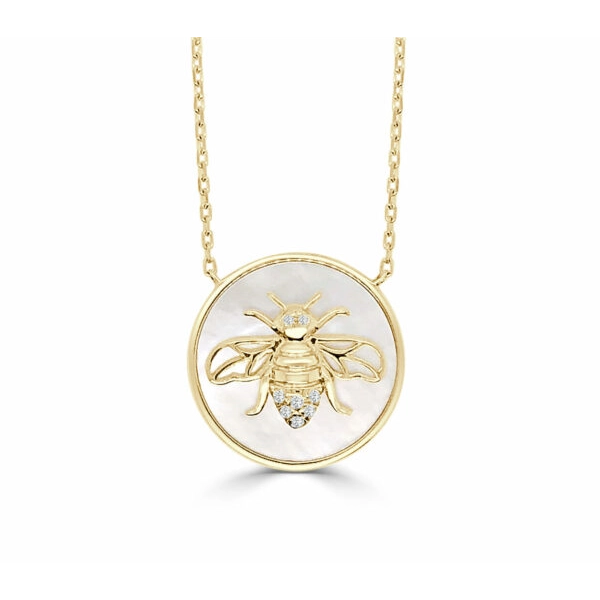 Frederic Sage Necklaces in Yellow Gold containing Mother of pearl, Multi-gemstone, Diamond P3900W-4-YWM