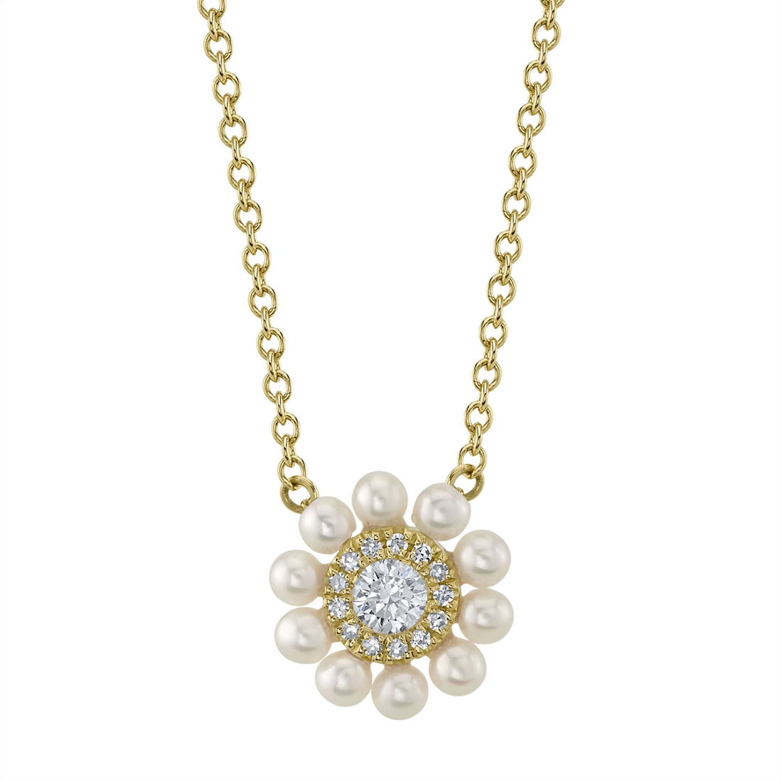 Necklaces Necklaces in Yellow Gold containing Multi-gemstone, Diamond, Pearl 417459