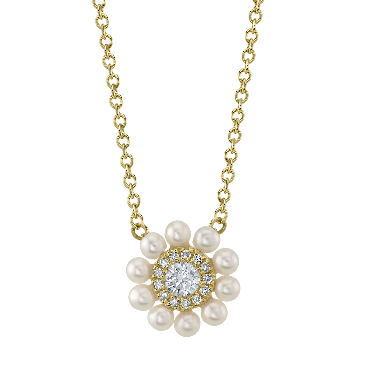Necklaces Necklaces in Yellow Gold containing Multi-gemstone, Diamond, Pearl 417459