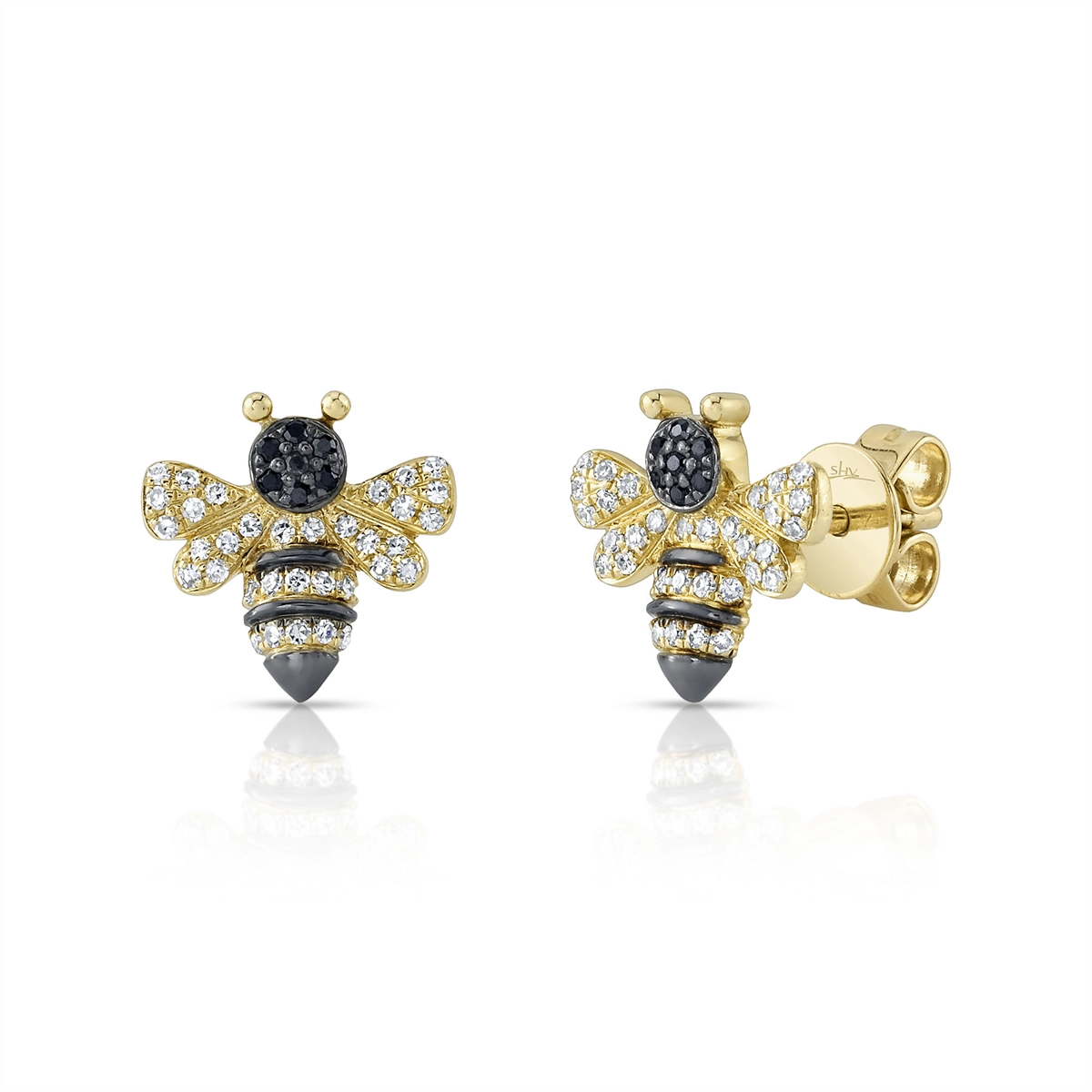 Earrings Earrings in Yellow Gold containing Black diamond, Multi-gemstone, Diamond 417460