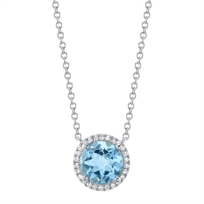 Necklaces Necklaces in White Gold containing Blue topaz , Multi-gemstone, Diamond 417462