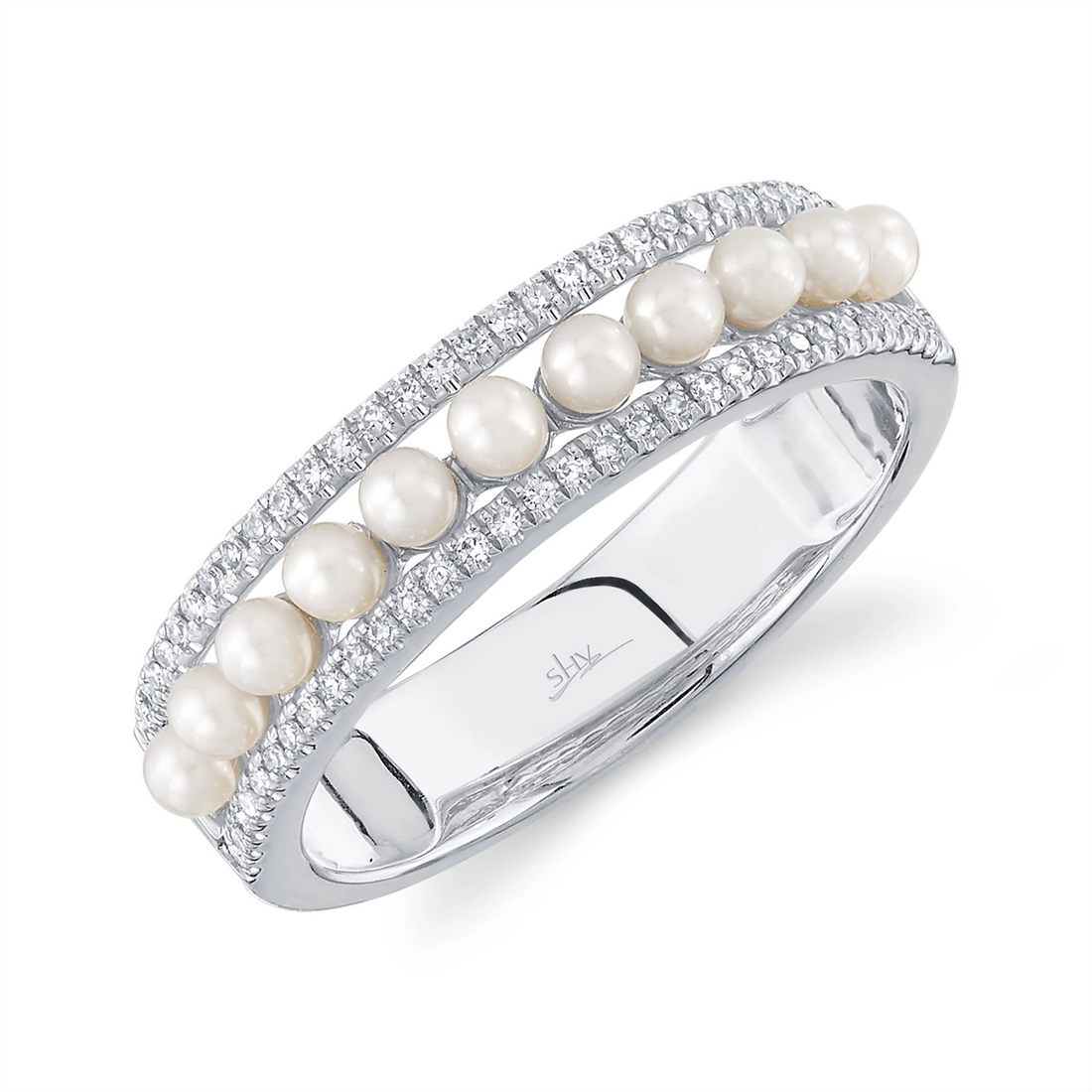 Rings Rings in White Gold containing Multi-gemstone, Diamond, Pearl 417479