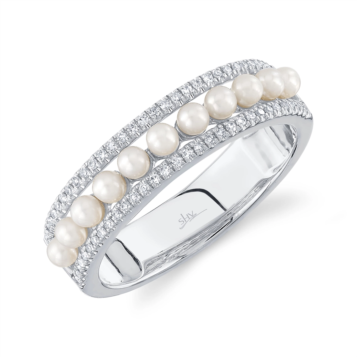 Rings Rings in White Gold containing Multi-gemstone, Diamond, Pearl 417479