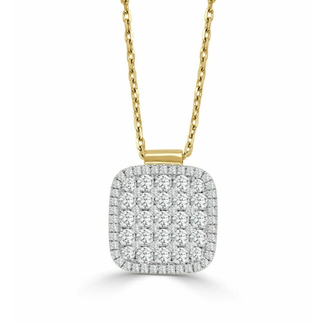 Frederic Sage Necklaces in Mixed Metals containing Diamond P3449-4-YW