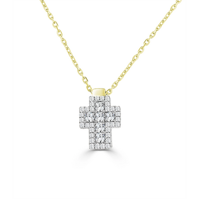 Frederic Sage Necklaces in Mixed Metals containing Diamond P3431-4-YW