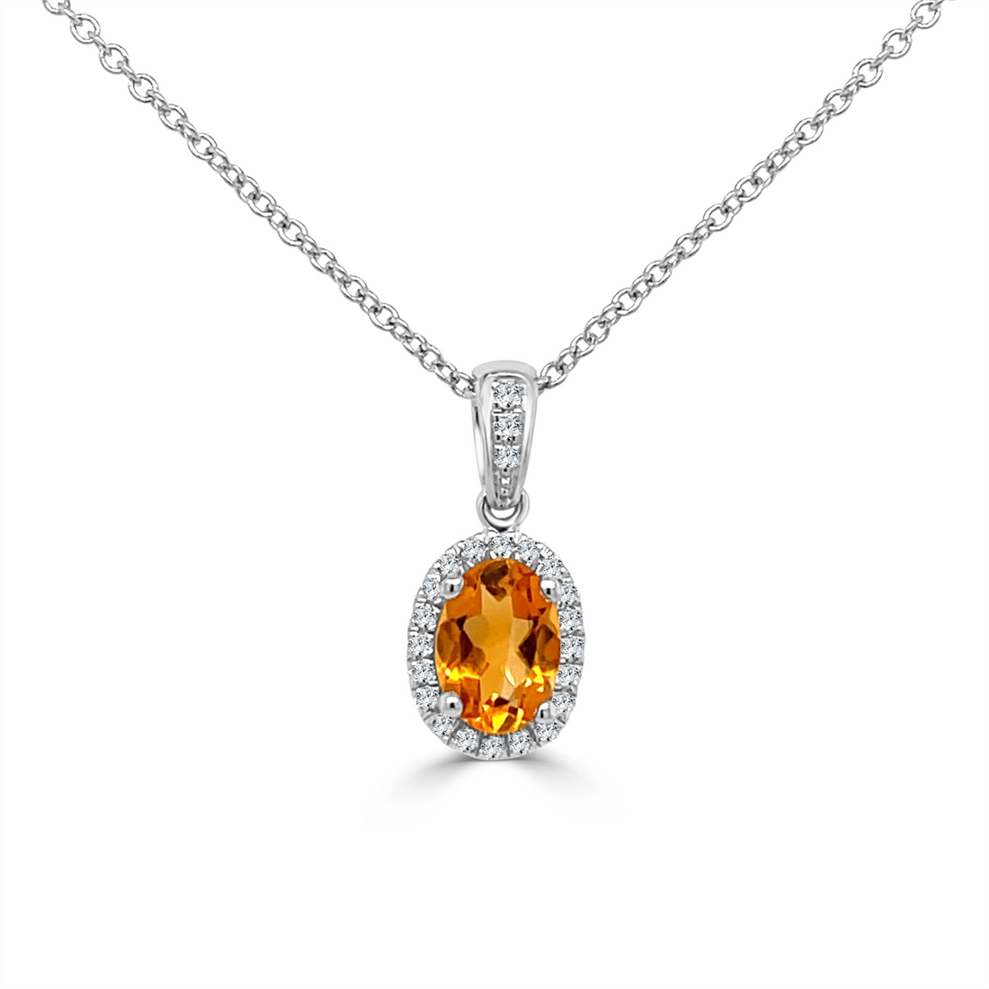 Pendants Necklaces in White Gold containing Citrine, Multi-gemstone, Diamond 417952