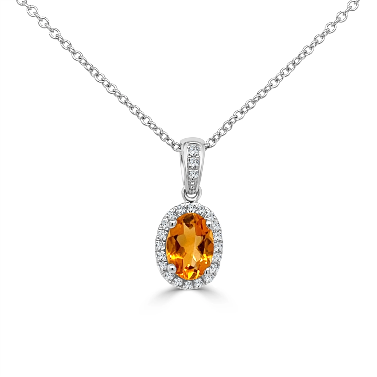 Pendants Necklaces in White Gold containing Citrine, Multi-gemstone, Diamond 417952