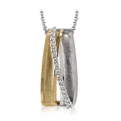 Simon G Necklaces in Mixed Metals containing Diamond NP223