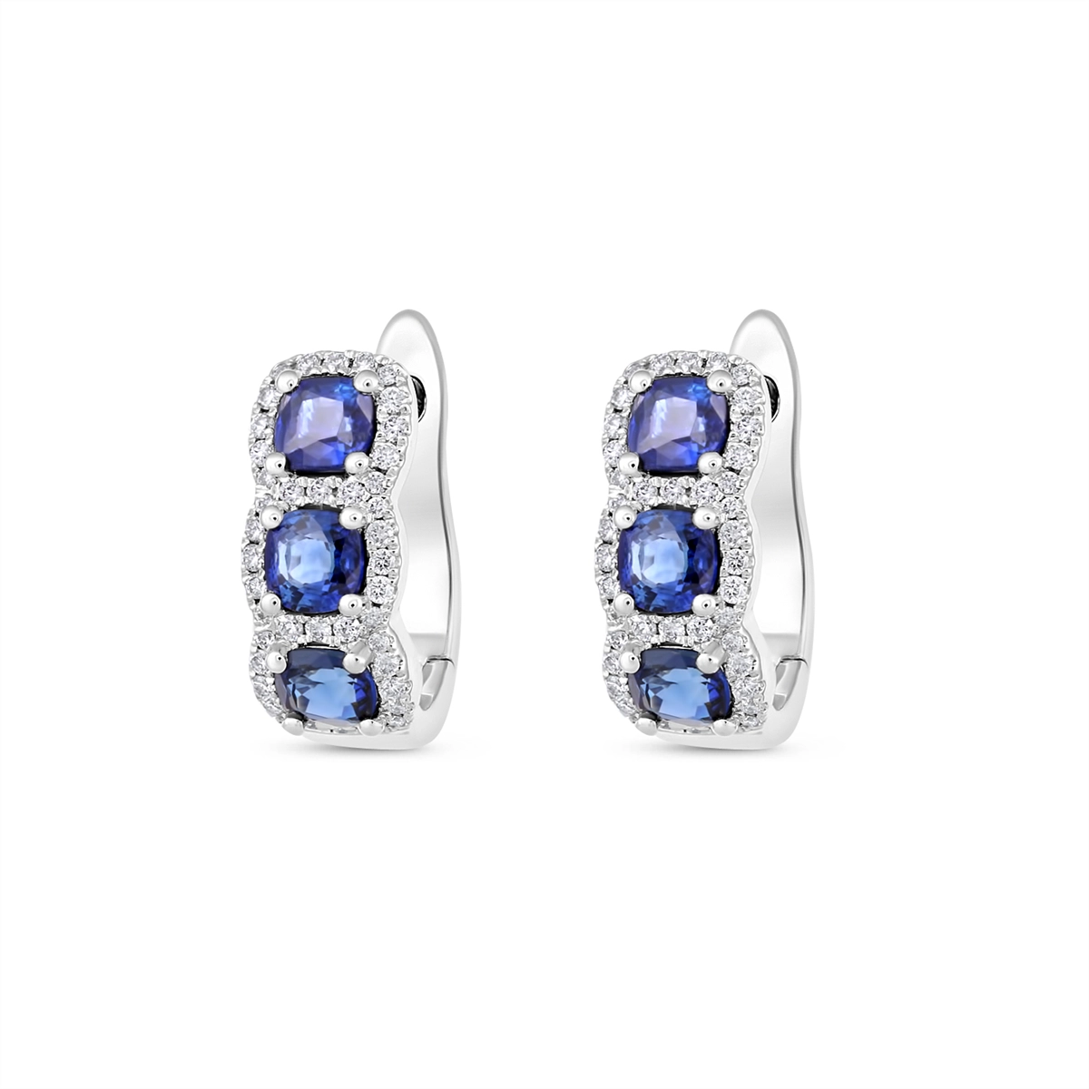 Earrings Earrings in White Gold containing Multi-gemstone, Diamond, Sapphire E7261F