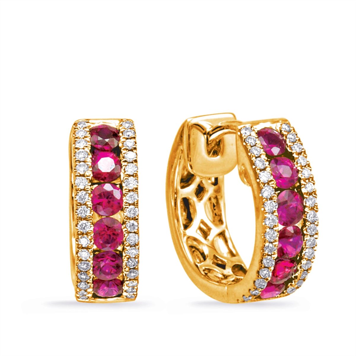 Earrings Earrings in Yellow Gold containing Multi-gemstone, Diamond, Ruby 419056