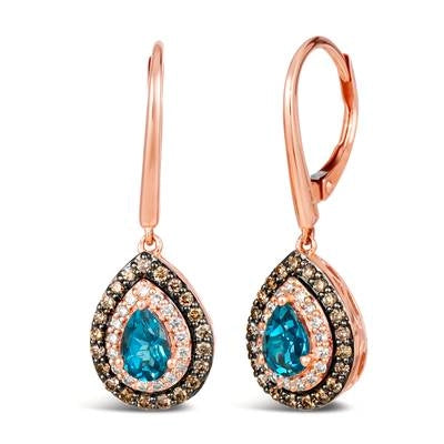 csv_image Le Vian Earring in Rose Gold containing Blue topaz , Multi-gemstone, Diamond TRBQ-28