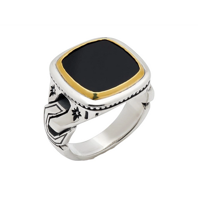 Konstantino Rings in Mixed Metals containing Black onyx DKJ958-300-120 S10